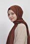 شال حجاب قطني ممشط بلون الشوكولاتة الفاتحة - 2