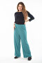 Women's Large Size Green Elastic Waist Wide Leg Wrap Pants 65N37315