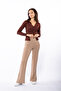 Beige High Waist Side Slit Spanish Leg Tights