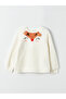 Crew Neck Embroidered Long Sleeve Plush Girl's Sweatshirt