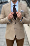 Slim Cut Special Production Herringbone Mono Collar Wool Jacket - 5