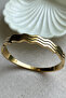 Steel 17 Cm Circumference Wavy Women's Handcuff Tarnish Resistant Women's Bracelet