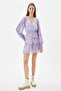 Women's Lilac Patterned Dress - 3