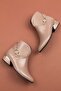 Women's Genuine Leather Buckle Detail Medium Heel Boots Ast.228