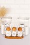 2-Piece Colorful and White Detergent Set and 3-Piece Glass Ball Lid with Stand Ear/Cotton/Makeup Bathroom Set