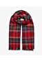 Red Scottish Patterned Plaid Scarf - 3