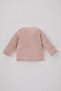 Baby Girl Crew Neck Ribbed Camisole Long Sleeve T-Shirt - 4