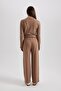 Regular Fit Wide Leg Elastic Waist Casual Trousers A5621Ax23Wn - 6