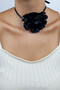 Kumaş Choker Gül Kolye