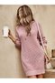 Knitwear hooded long sleeve tunic dress - 4