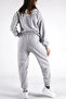 Unisex Gray Hooded Tracksuit Set with Cotton Kangaroo Pocket - 4