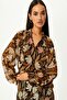 Women's Brown Patterned Blouse - 2