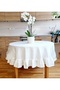 100% cotton raw linen round tablecloth (140cm)capinda - 2