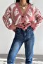 Powder Standard Size V-Neck Buttoned Knitted Cardigan - 2