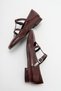 FESTA Claret Red Patent Leather Buckle Casual Ballerina Women's Shoes - 3