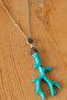 Certified Zircon Stone Synthetic Turquoise Stone Necklace