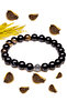 Certified Aaa+ Black Agate Stone Bracelet - With Silver Device - 2