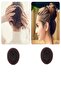 Sponge Hair Bun Clip 9 cm 2 Pieces Brown - 2