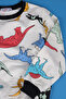 Dinosaur patterned 2 thread high quality fabric and pocket boy top and bottom tracksuit set - 5
