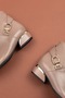 Women's Genuine Leather Buckle Detail Medium Heel Boots Ast.228 - 6