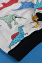 Dinosaur patterned 2 thread high quality fabric and pocket boy top and bottom tracksuit set - 4