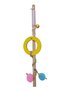 Cat Fishing Rod Wooden Handle Colorful Furry Toy 50 Cm