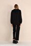 Black Maternity and Maternity Hooded Sweatshirt Tracksuit Set - 5