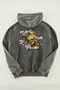 Anthracite Oversized / Wide Cut Hooded Pale Effect Back Printed Sweatshirt Tmnaw24Sw00141 - 3