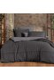 Enrike Gray Single 100% Cotton Flannel (PANEN) Duvet Cover Set