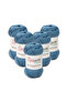 Mercerized Cotton 5-Piece Denim Blue Hand Knitting Yarn