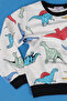 Dinosaur patterned 2 thread high quality fabric and pocket boy top and bottom tracksuit set - 7