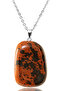 Certified Tumbling Model Brown Obsidian Stone Necklace (with Silver Fittings) - 4