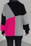 Women's Standard Size Color Block Stone Button and Denim Detailed Design Knitwear Cardigan - 5
