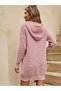 Knitwear hooded long sleeve tunic dress - 2