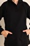 Black Maternity and Maternity Hooded Sweatshirt Tracksuit Set - 4