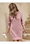Knitwear hooded long sleeve tunic dress - 6