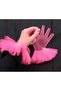 Yasmin long ruffled gauze gloves neon pink - 4