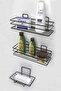 3-Piece Bathroom Set Adhesive Stainless Bathroom Soap Dish Shower Cabin Shelf Shampoo Holder Bathroom Organizer Set
