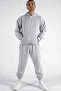 Unisex Gray Hooded Tracksuit Set with Cotton Kangaroo Pocket - 7