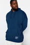 Indigo Oversized Hooded Label Inside Fleece/Warm Sweatshirt Tmnaw24Ao00000