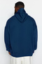 Indigo Oversized Hooded Label Inside Fleece/Warm Sweatshirt Tmnaw24Ao00000 - 5