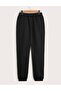 Girls-Boys Saturn-Rocket Printed Black Sweatpants - 2