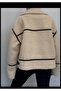 Suede Teddy Coat with Belt and Leather Details - 8