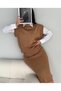 Crew Neck Women's Knitwear Sweater Skirt Double Set - 4