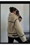 Suede Teddy Coat with Belt and Leather Details - 7