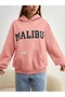 Women's Pink Malibu Printed Hooded Hoodie Sweatshirt - 4