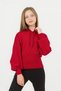 Girl's Balloon Sleeve Hooded Crop Sweatshirt