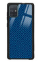 Glossy Phone Case for Samsung A71 Blue Motif Design