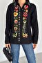 Women's Black Fully Embroidered Vintage Shirt - 3
