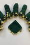 Green Chiffon Bride Groom Bridesmaid Halay Handkerchief, Promise Engagement Wedding Henna Circumcision Show Handkerchief 5 Pcs - 3
